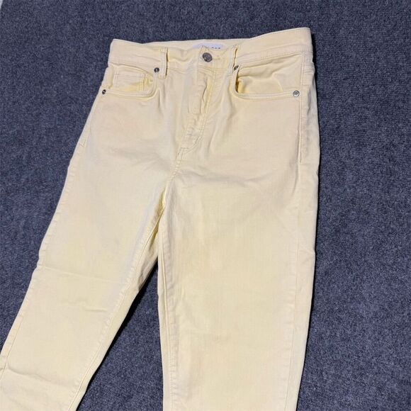 LOFT Women's Yellow Cropped Skinny Jeans Size 6 Raw Hem Stretch - Picture 10 of 10